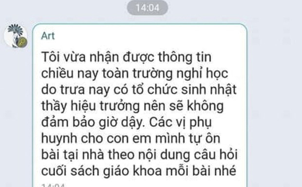 Xôn xao chuyện HS được nghỉ 1 buổi vì &quot;trường tổ chức sinh nhật cho thầy hiệu trưởng&quot;: Thầy giáo lên tiếng - Ảnh 1.