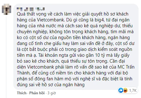 Fanpage Vietcombank bị "tấn công" vì sao kê của Trấn Thành - Ảnh 3. Fanpage Vietcombank bị "tấn công" vì sao kê của Trấn Thành - Ảnh 3.