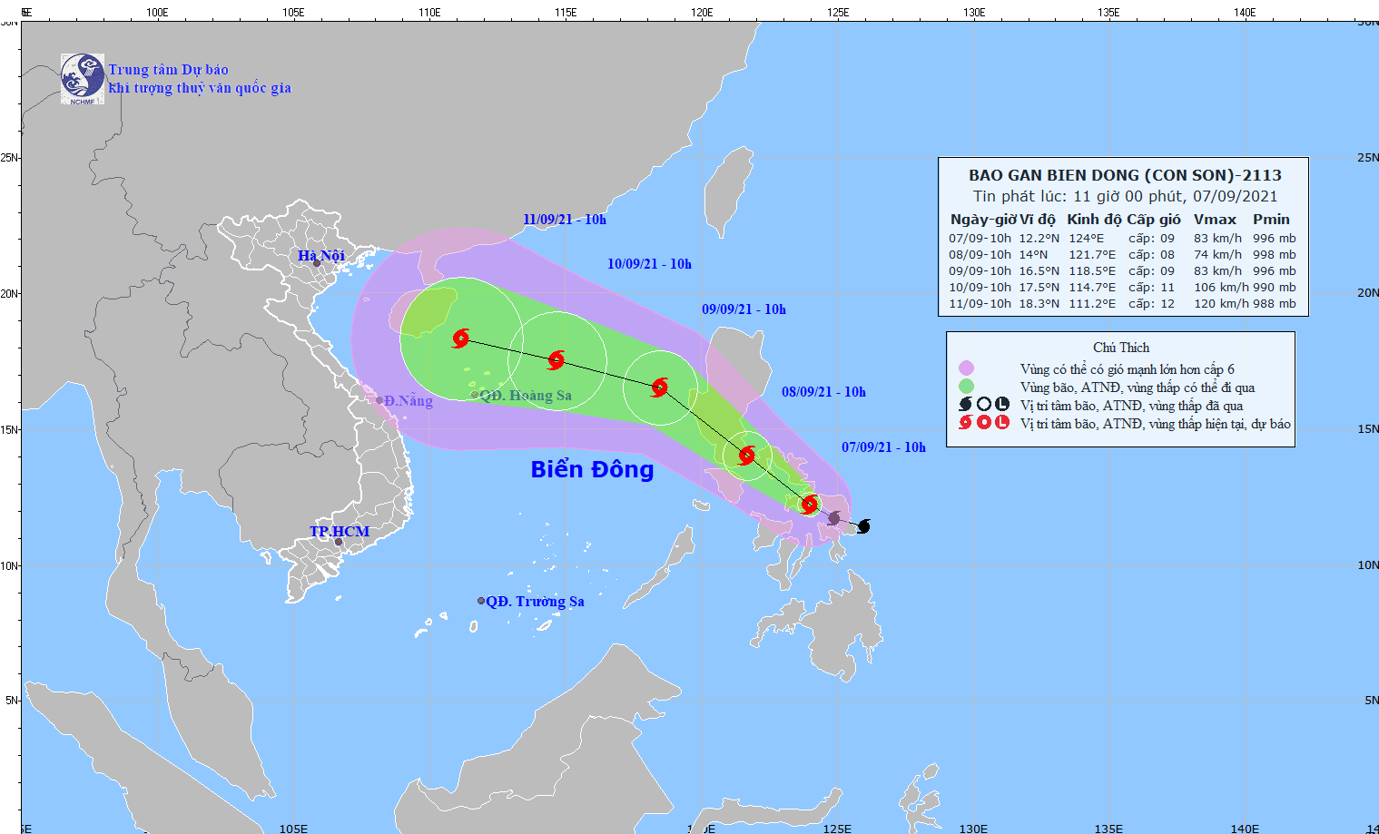 Bão số 5 - Côn Sơn sắp vào biển Đông, miền Bắc mưa rất to từ đêm nay - Ảnh 1.