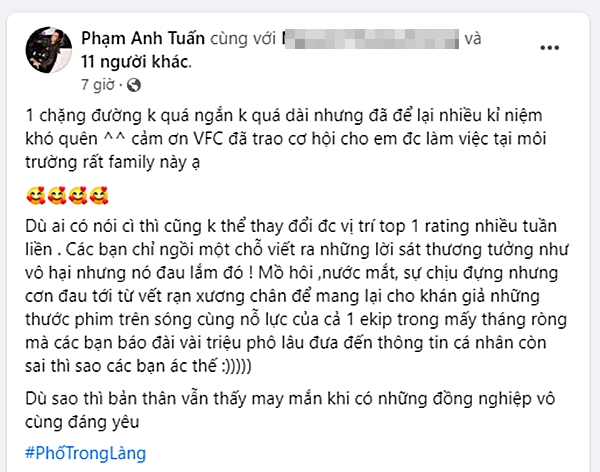 Phố trong làng đóng máy, nam chính bức xúc nói điều này, còn tuyên bố &quot;ai nói gì cũng không thay đổi được Top 1 rating&quot; - Ảnh 1.