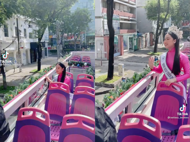 Để Hoa hậu 13 tuổi diễu hành quanh Sài Gòn bằng xe bus 2 tầng giữa trưa nắng nóng, ekip bị chỉ trích dữ dội: &quot;Quá cồng kềnh&quot;  - Ảnh 1.