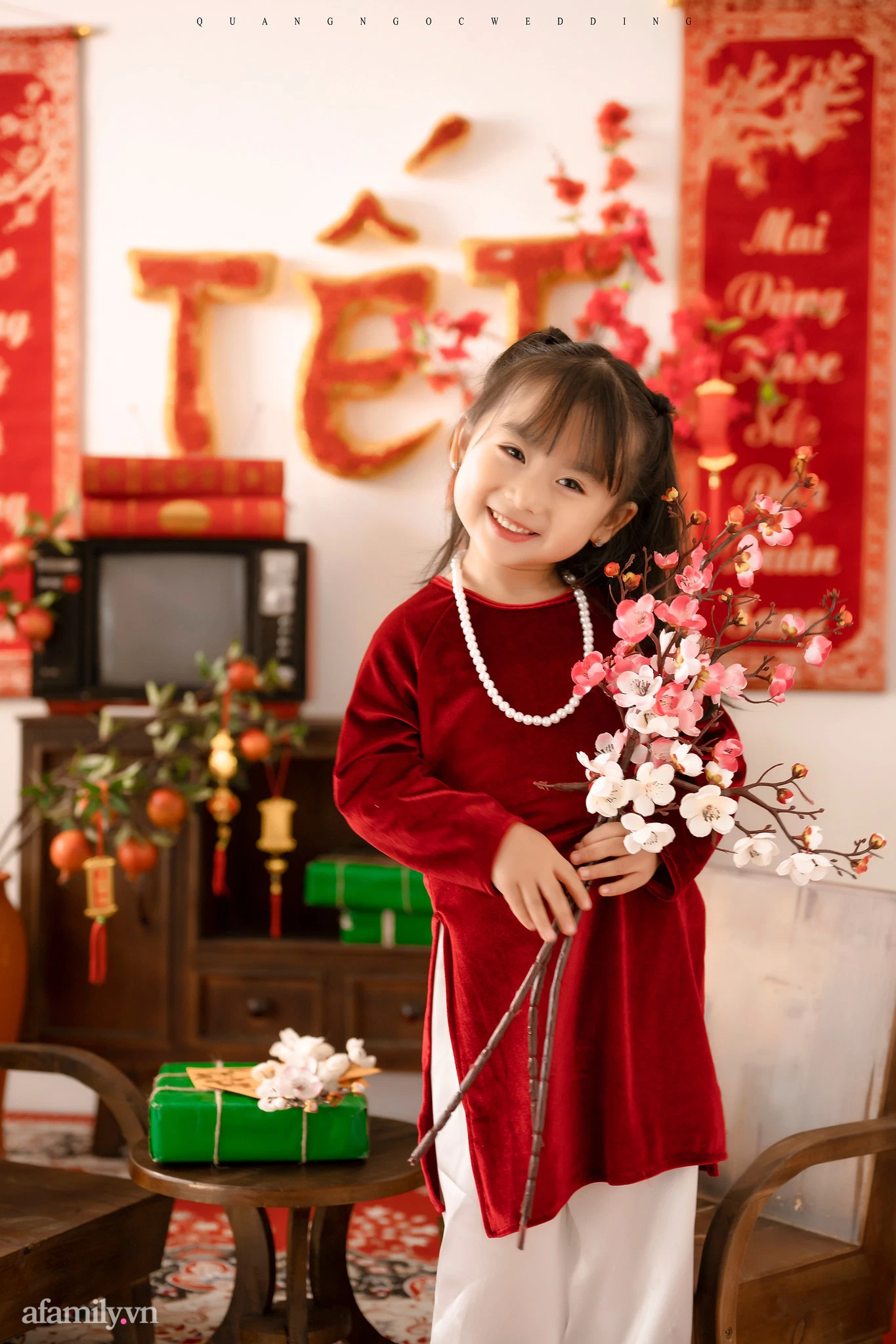 Bé gái Hà Thành chụp ảnh áo dài đón Tết Nhâm Dần đáng yêu