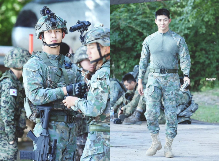 Nam thần quân đội xứ Hàn: Song Joong Ki - Hyun Bin như thể đi đóng phim, Jaejoong - Taecyeon khoe body vạm vỡ phát mê - Ảnh 5.