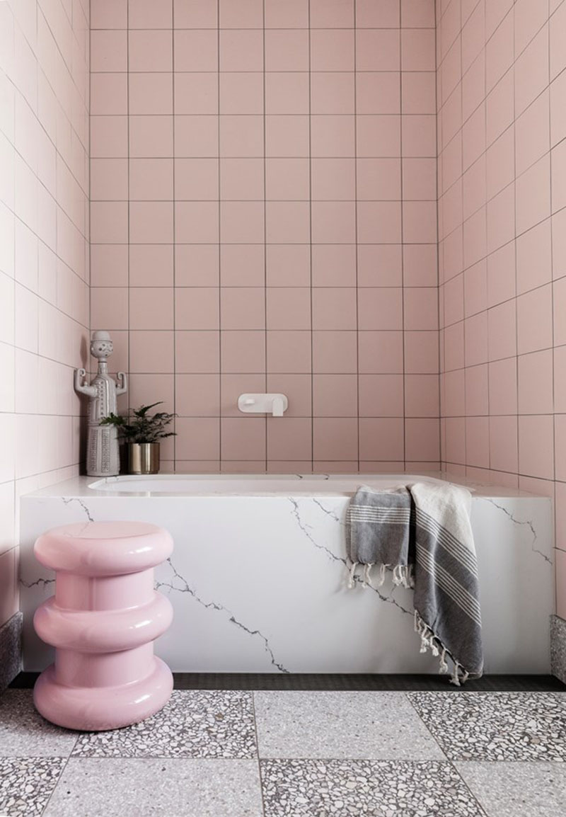Lịm tim với những căn phòng tắm màu hồng millennial hiện đại - Ảnh 4.
