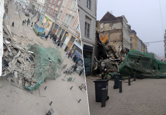 Tòa nhà đổ sập ở thành phố Lille của Pháp sau khi người dân sơ tán - Ảnh 3.