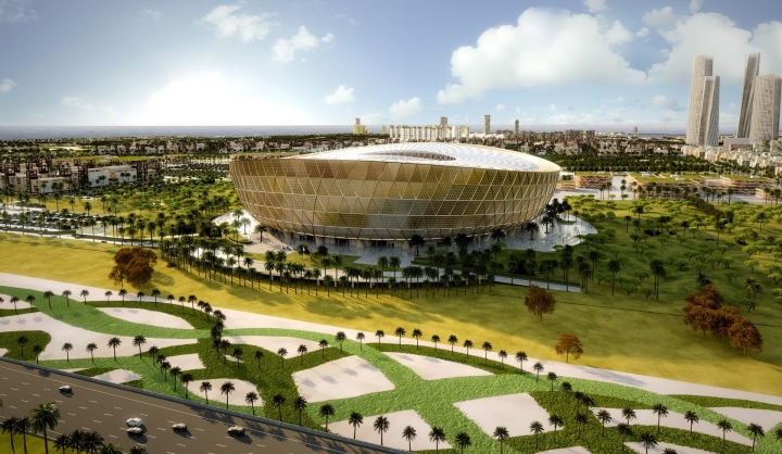 Cận cảnh sân vận động dát vàng sắp tổ chức World Cup 2022 - Ảnh 2.