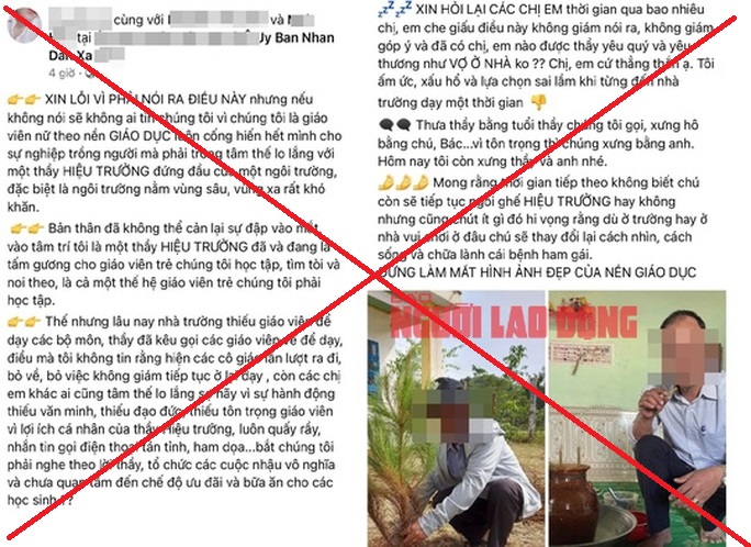 Vụ một hiệu trưởng bị tố có nhều sai phạm: Nội dung tố cáo sai sự thật - Ảnh 1. Vụ một hiệu trưởng bị tố có nhều sai phạm: Nội dung tố cáo sai sự thật - Ảnh 1.