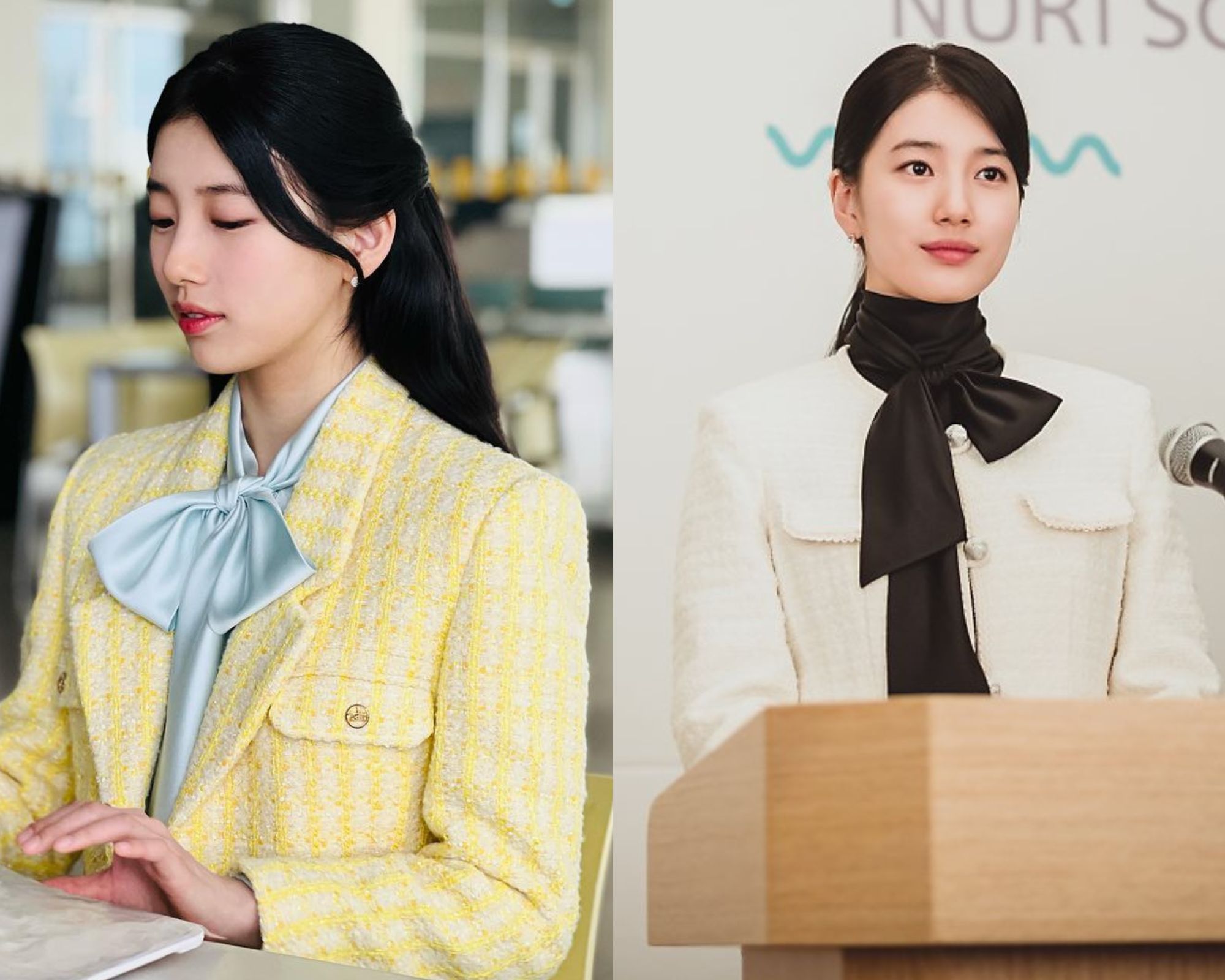 Học cách diện áo khoác vải tweed từ các mỹ nhân phim Hàn - Ảnh 1.