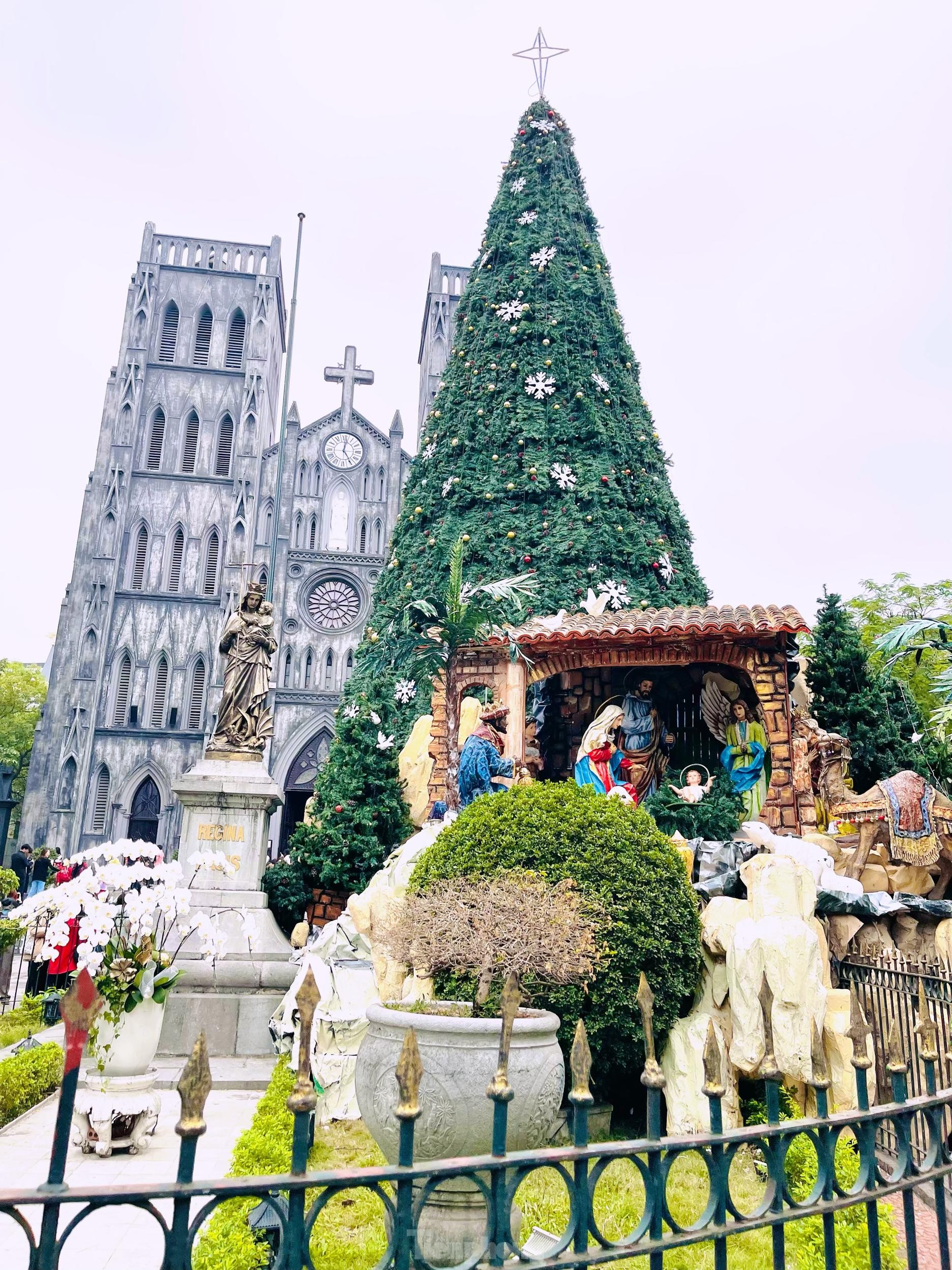 Nhìn gần những cây thông Noel 'khổng lồ' đón Giáng sinh tại Hà Nội - Ảnh 1.