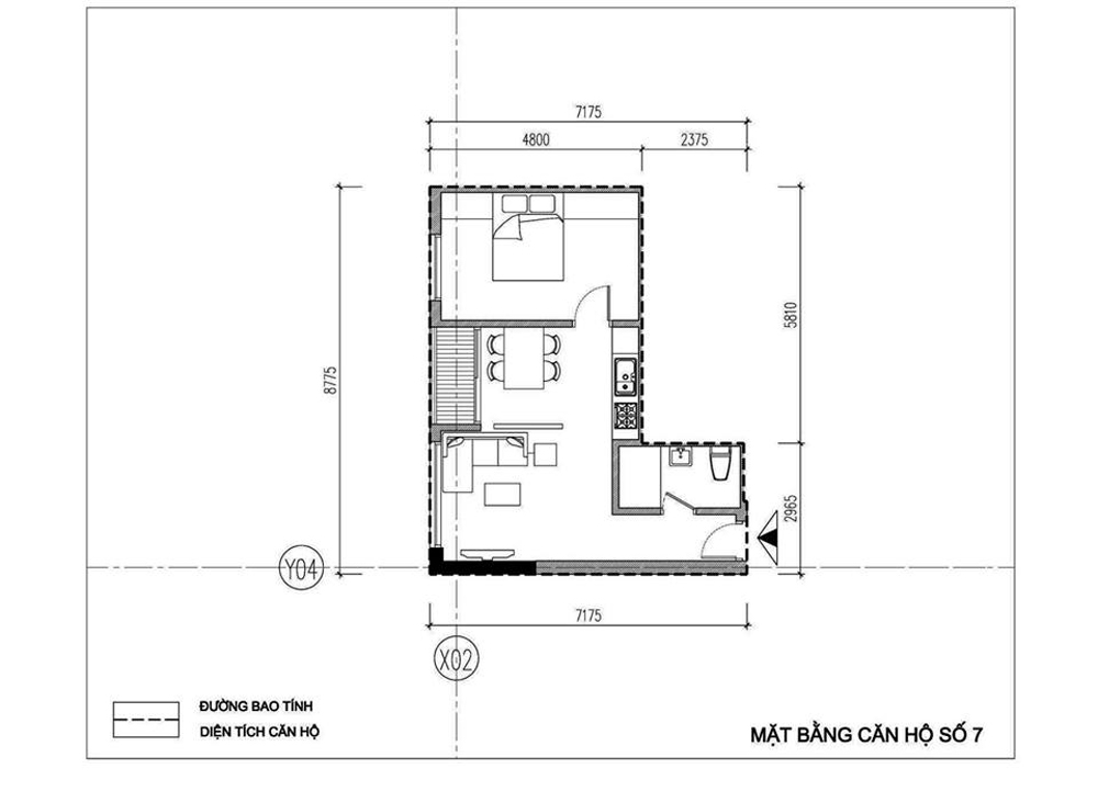 Cách cải tạo căn hộ 49m² từ 1 thành 2 phòng ngủ mà vẫn thoáng sáng - Ảnh 1.