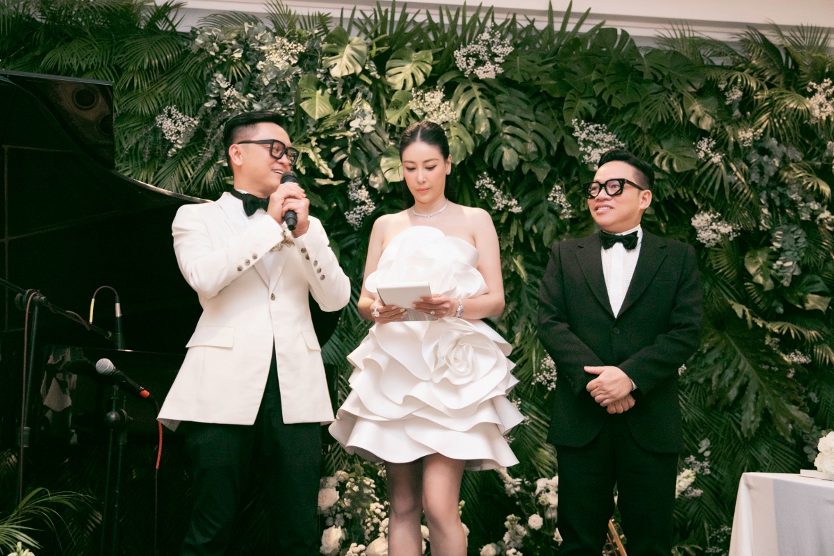 Hoa hậu Dương Mỹ Linh xúc động, nói lời thề ước cùng chồng trong tiệc cưới - Ảnh 4.