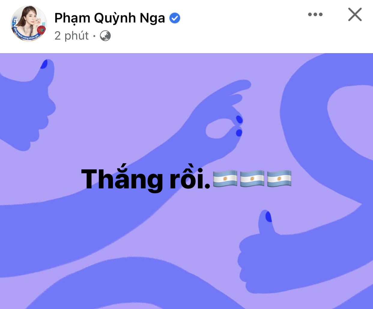 Thùy Tiên, vợ chồng Bình An và dàn sao Vbiz &quot;không ngủ&quot; trong đêm Messi vô địch World Cup - Ảnh 8.