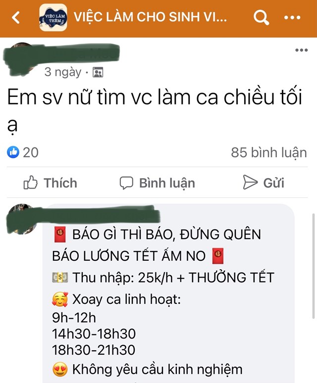 Kiếm tiền tiêu Tết, sinh viên tránh sập bẫy làm thêm - Ảnh 2.