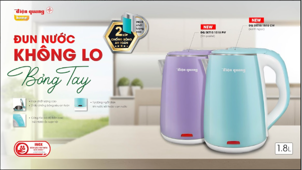 Ấm đun nước si&ecirc;u tốc Điện Quang: Lựa chọn an to&agrave;n cho mọi nh&agrave; - Ảnh 1.