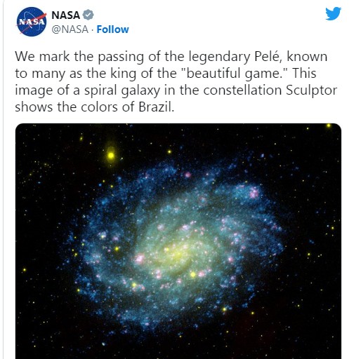 NASA dùng 'thiên hà Brazil' để tri ân Pele - Ảnh 2.