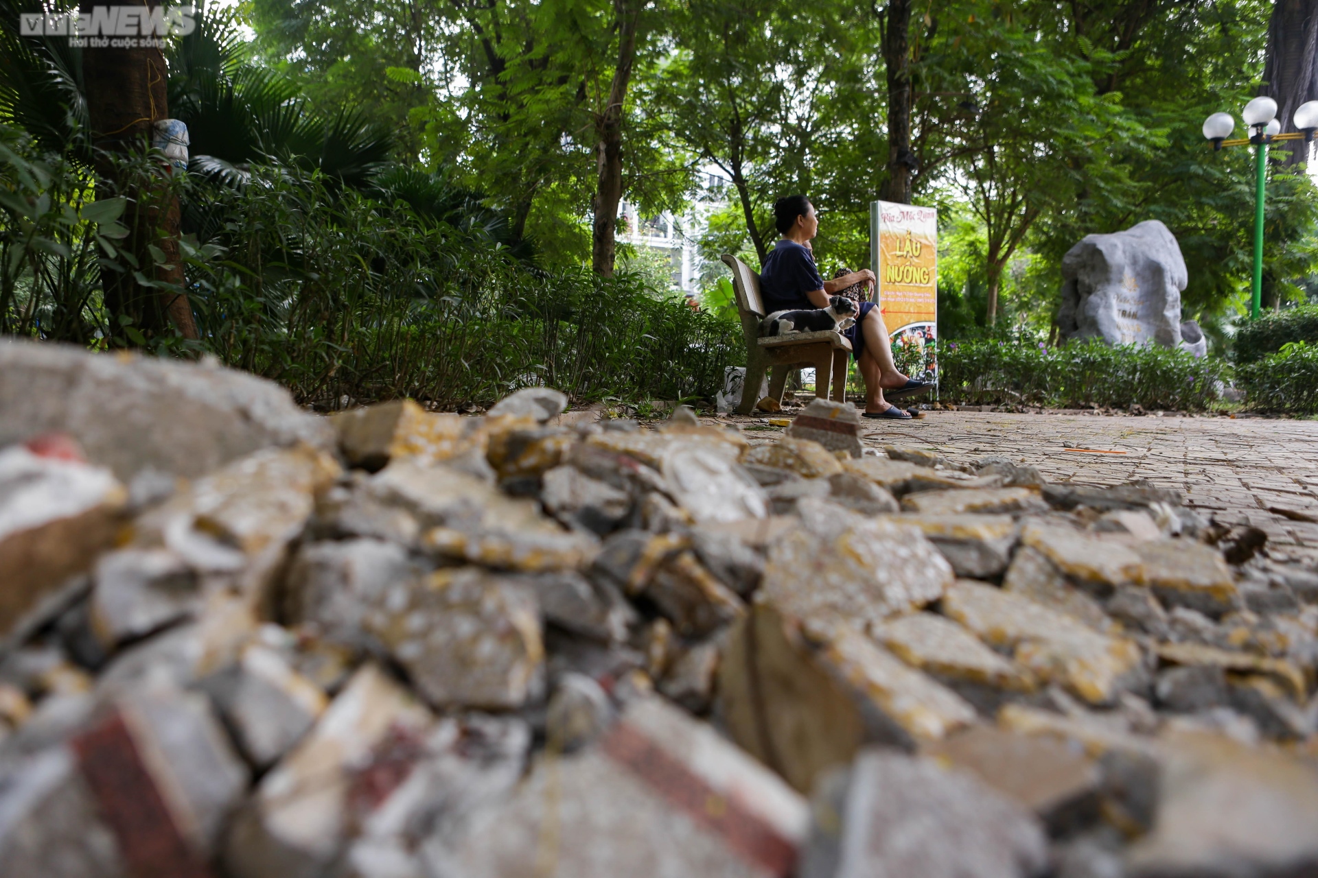 Vườn hoa 52 tỷ đồng ở Hà Nội xuống cấp trầm trọng, thành nơi đổ rác - Ảnh 7.