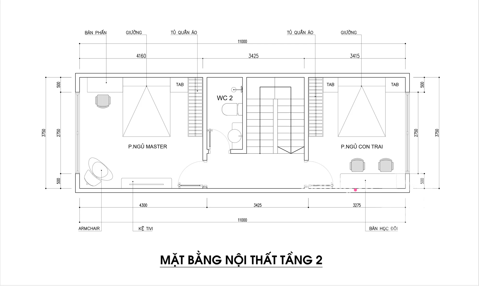 Thiết kế nhà ống có diện tích 42m² gồm 2 phòng ngủ với chi phí 164 triệu đồng - Ảnh 2.