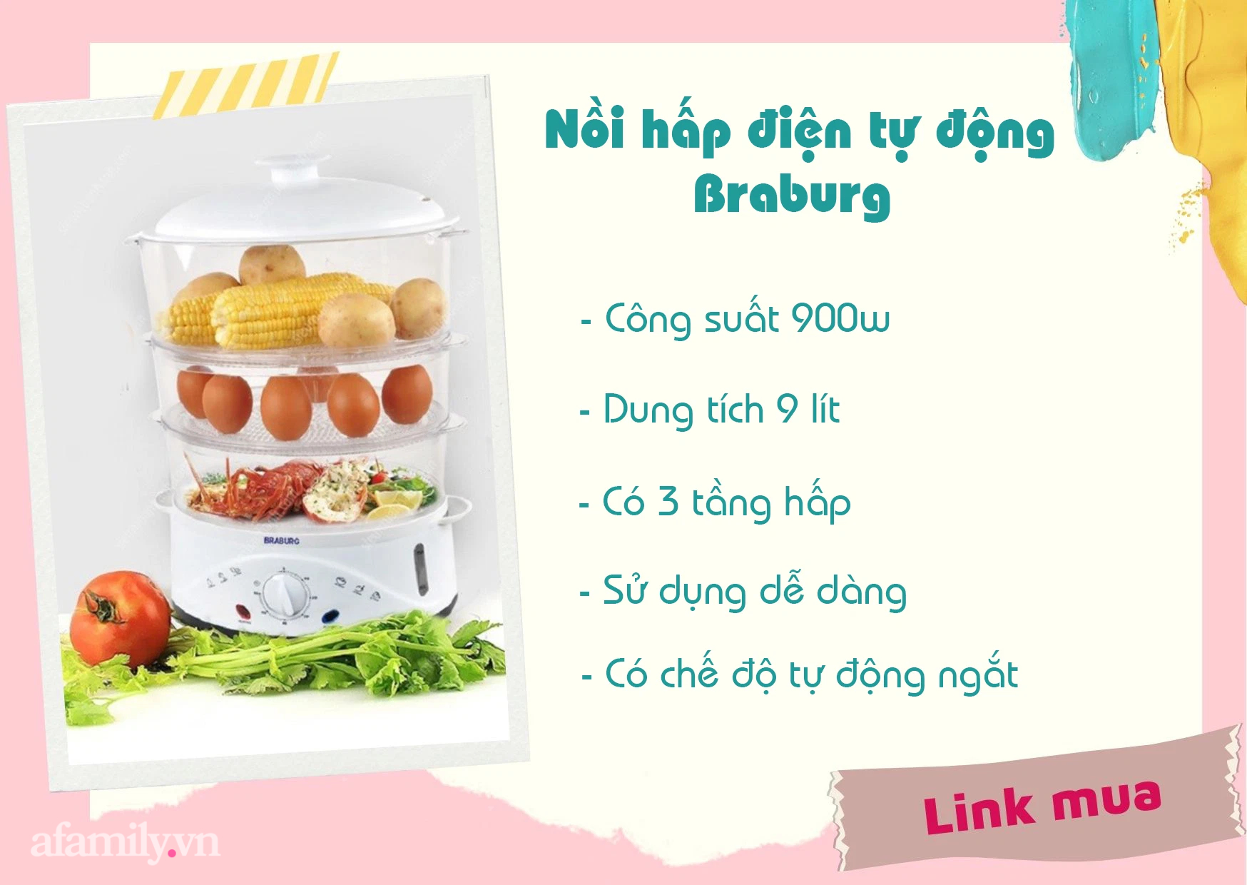 6 mẫu nồi hấp điện “đáng đồng tiền bát gạo” khiến chị em nội trợ tiếc hùi hụi khi không mua sớm hơn - Ảnh 2.