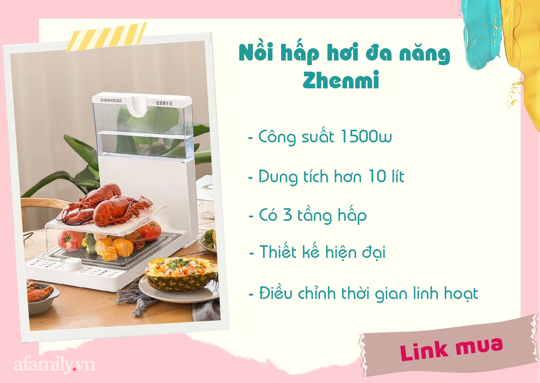 6 mẫu nồi hấp điện “đáng đồng tiền bát gạo” khiến chị em nội trợ tiếc hùi hụi khi không mua sớm hơn - Ảnh 6.