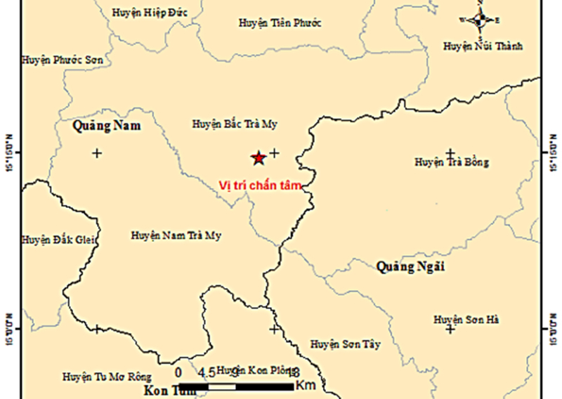 Liên tiếp xảy ra 2 trận động đất tại Quảng Nam - Ảnh 1.