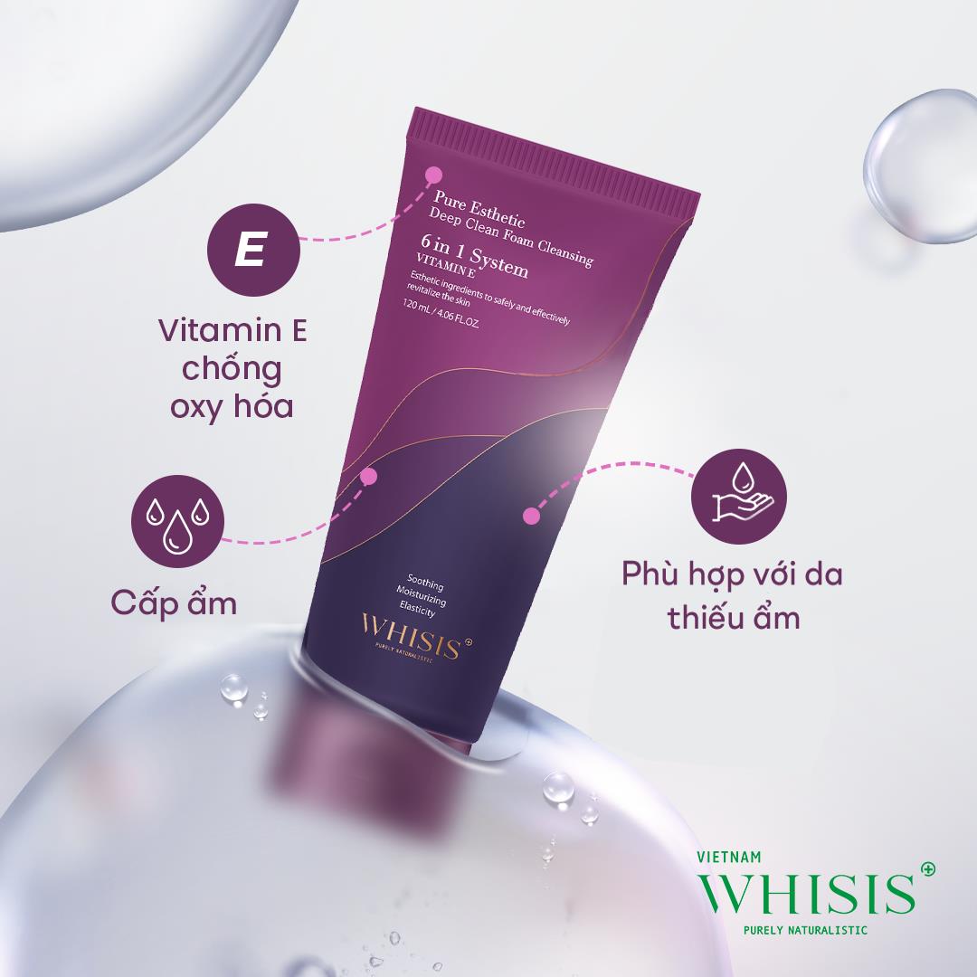 Sạch da, sáng mịn cùng sữa rửa mặt WHISIS bổ sung Vitamin E - Ảnh 2.