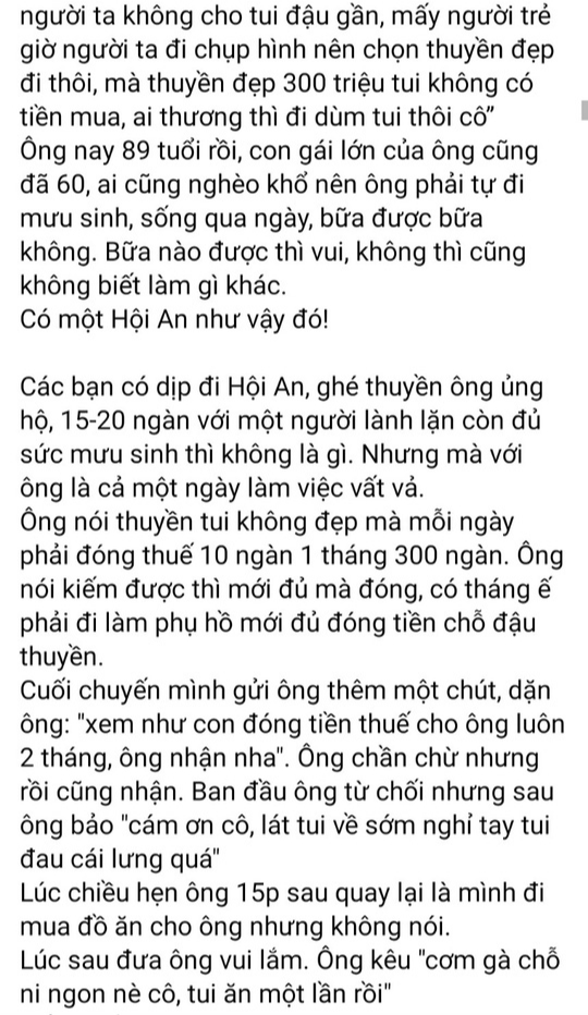 Câu chuyện về cụ ông chèo thuyền ở Hội An có nhiều tình tiết thêu dệt - Ảnh 2.