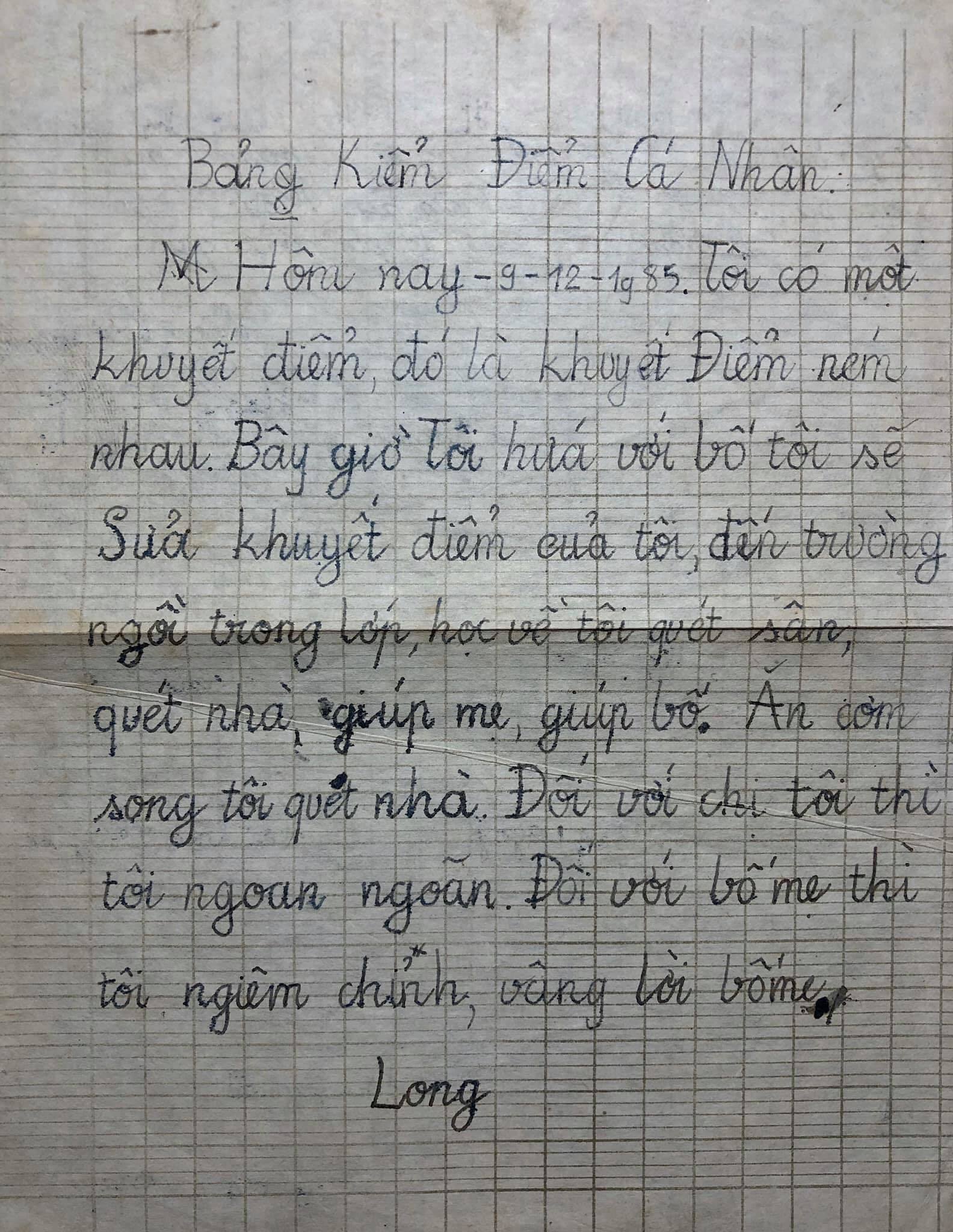 Bản kiểm điểm từ năm 1985 bỗng được &quot;đào&quot; lại gây tò mò về &quot;tuổi thơ dữ dội&quot; của các bậc cha chú - Ảnh 1.