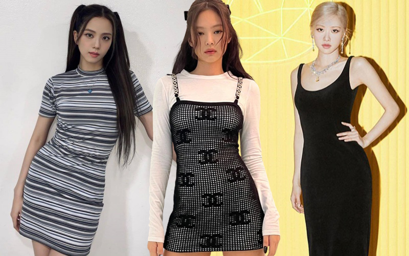 Đầm xòe bo chun eo vai phối nơ KK112-11 | Thời trang công sở K&K Fashion