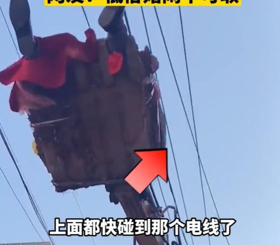 The groom was tied to the excavator and 