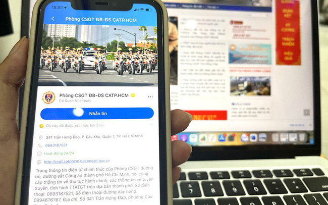 Người dân có thể nhắn tin, đặt hẹn, nộp phạt qua Zalo của CSGT TP Hồ Chí Minh - Ảnh 1.