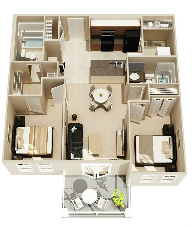 Scientific bedroom layout for 4 typical apartment types - Photo 5.