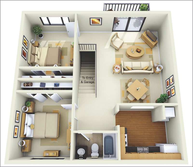 Scientific bedroom layout for 4 typical apartment types - Photo 2.