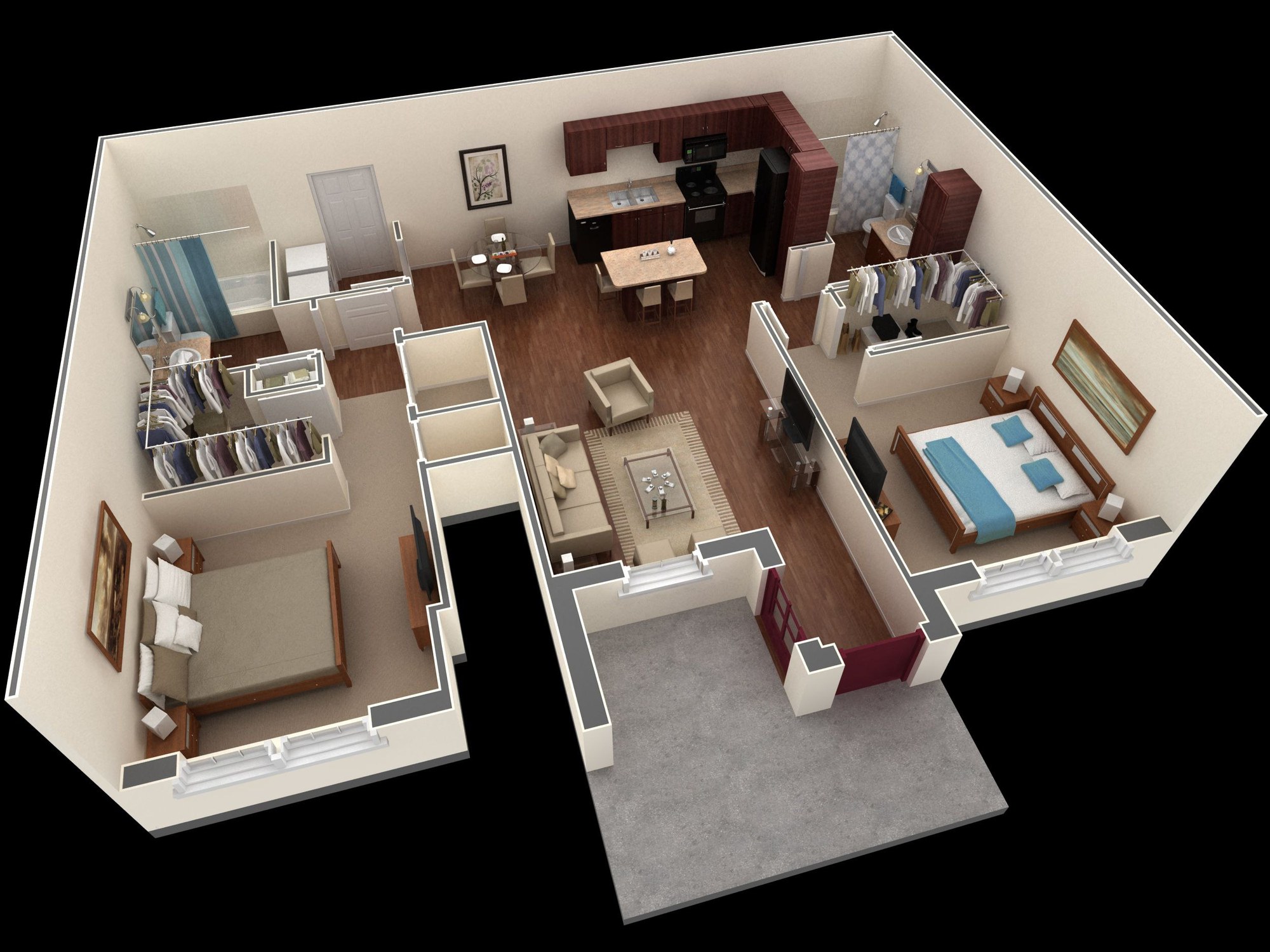 Scientific bedroom layout for 4 typical apartment types - Photo 4.