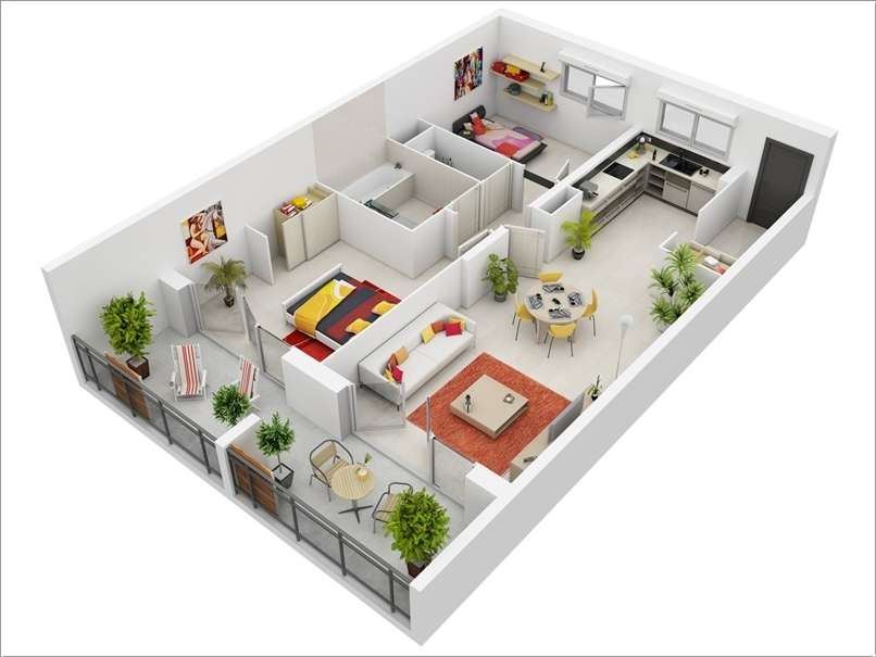 Scientific bedroom layout for 4 typical apartment types - Photo 1.