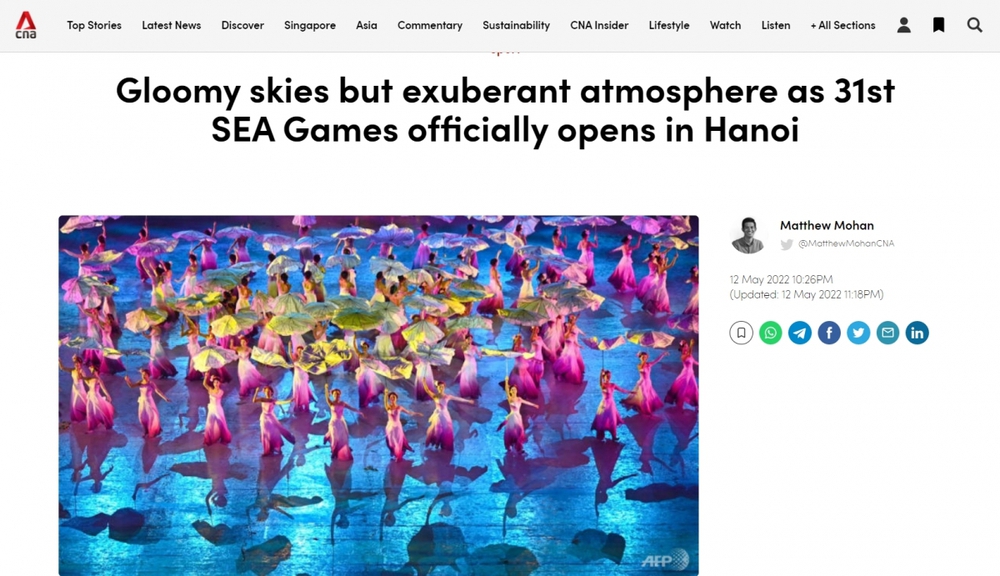 Truyền thông quốc tế ấn tượng với lễ khai mạc SEA Games 31 - Ảnh 2.
