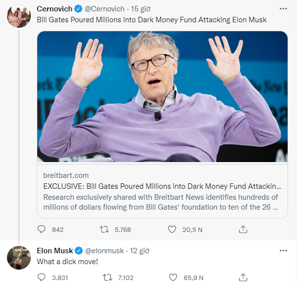 When billionaires also love drama: Elon Musk accuses Bill Gates of spending millions of dollars running a campaign to attack him!  - Photo 1.