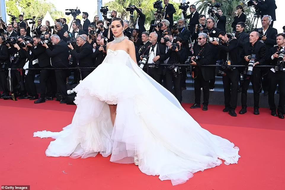 Hoa hậu Hoàn vũ có chiều cao thấp nhất trong lịch sử diện váy lạ mắt trên thảm đỏ LHP Cannes 2022 - Ảnh 4.