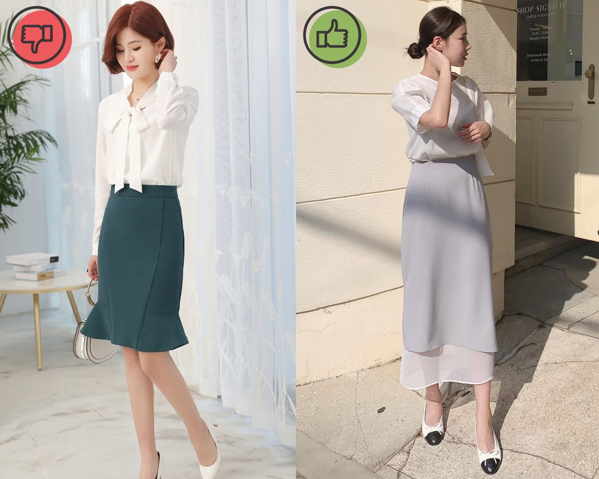 Chân váy nữ xẻ tà chân váy phong cách công sở Hàn Quốc Okélla  MixASale