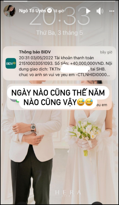 Cầu thủ Việt &quot;ting ting&quot; chúc mừng sinh nhật vợ mới cưới kèm theo con số khủng - Ảnh 3.