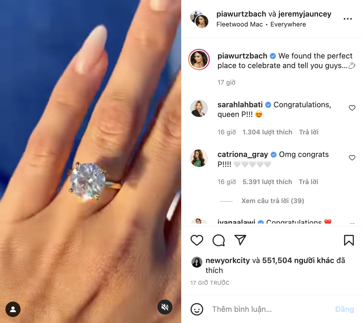 Hoa hậu Hoàn vũ Bánh Pía Pia Wurtzbach tuyên bố đính hôn với bạn trai CEO, nhẫn đính hôn khủng gây choáng - Ảnh 3.