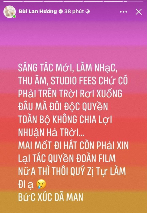 Bùi Lan Hương tranh chấp vấn đề lợi nhuận với một đoàn làm phim  - Ảnh 2.