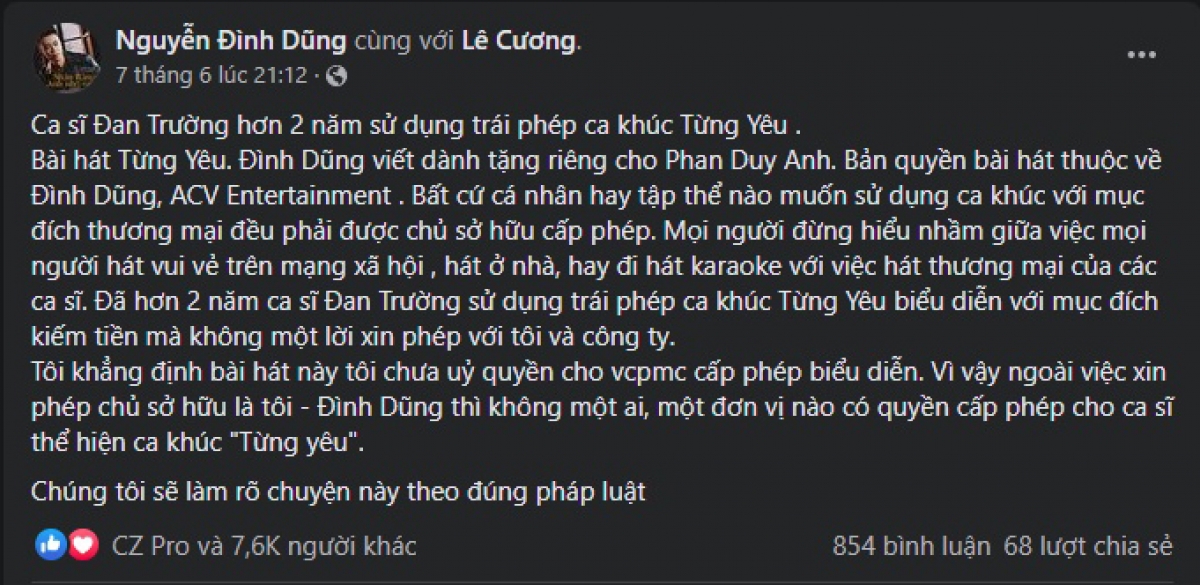 Đan Trường xin lỗi sau khi bị tố &quot;xài chùa&quot; bài hát để kiếm tiền - Ảnh 1.