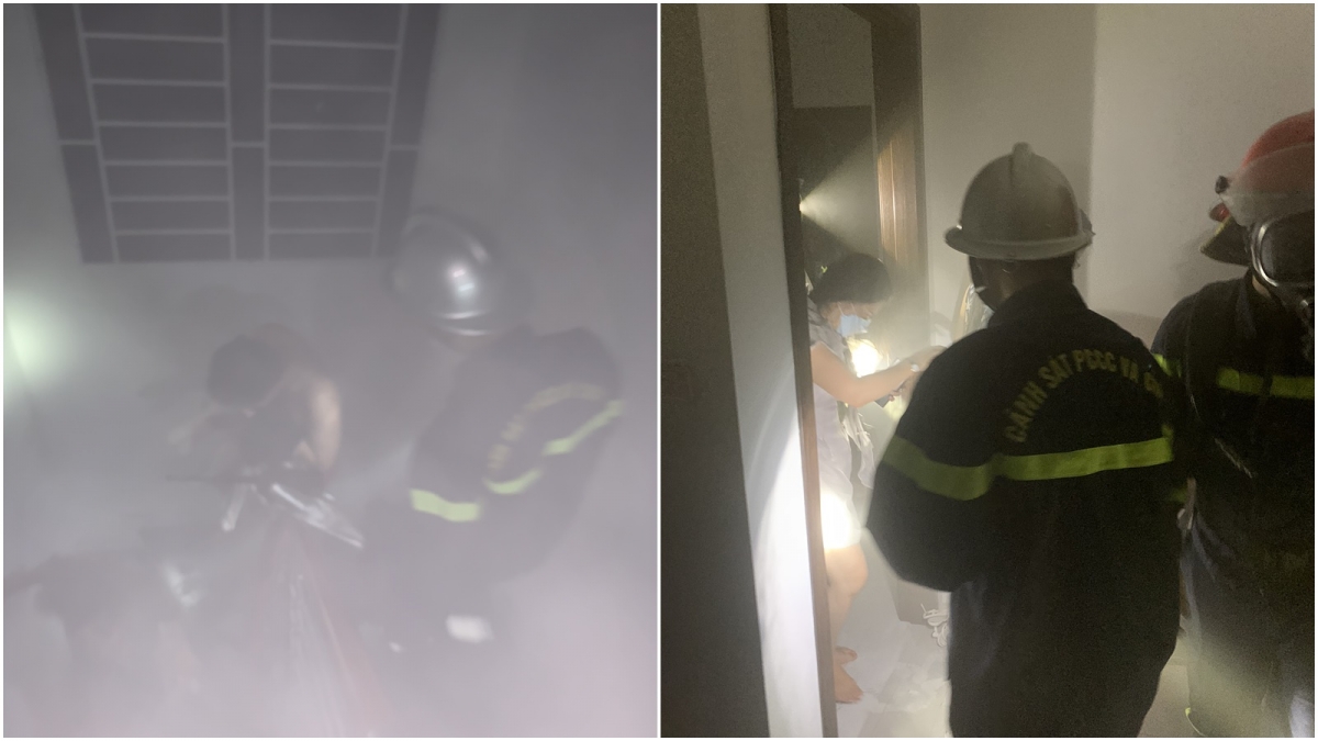 Giải cứu 9 người mắc kẹt trong vụ cháy nhà ở Hà Nội - Ảnh 2.