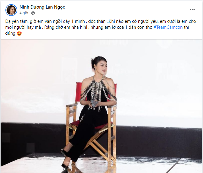 Ninh Dương Lan Ngọc chính thức lên tiếng về tin đồn "tái hợp" Chi Dân - Ảnh 3. Ninh Dương Lan Ngọc chính thức lên tiếng về tin đồn "tái hợp" Chi Dân - Ảnh 3.