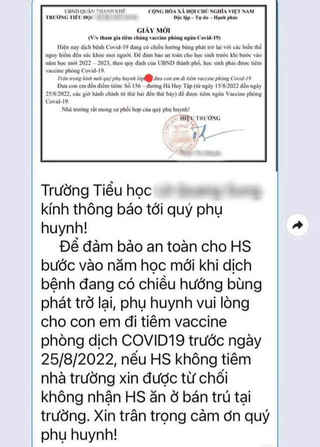 Thực hư thông tin học sinh Đà Nẵng không tiêm vaccine COVID-19 thì không được học bán trú - Ảnh 1.