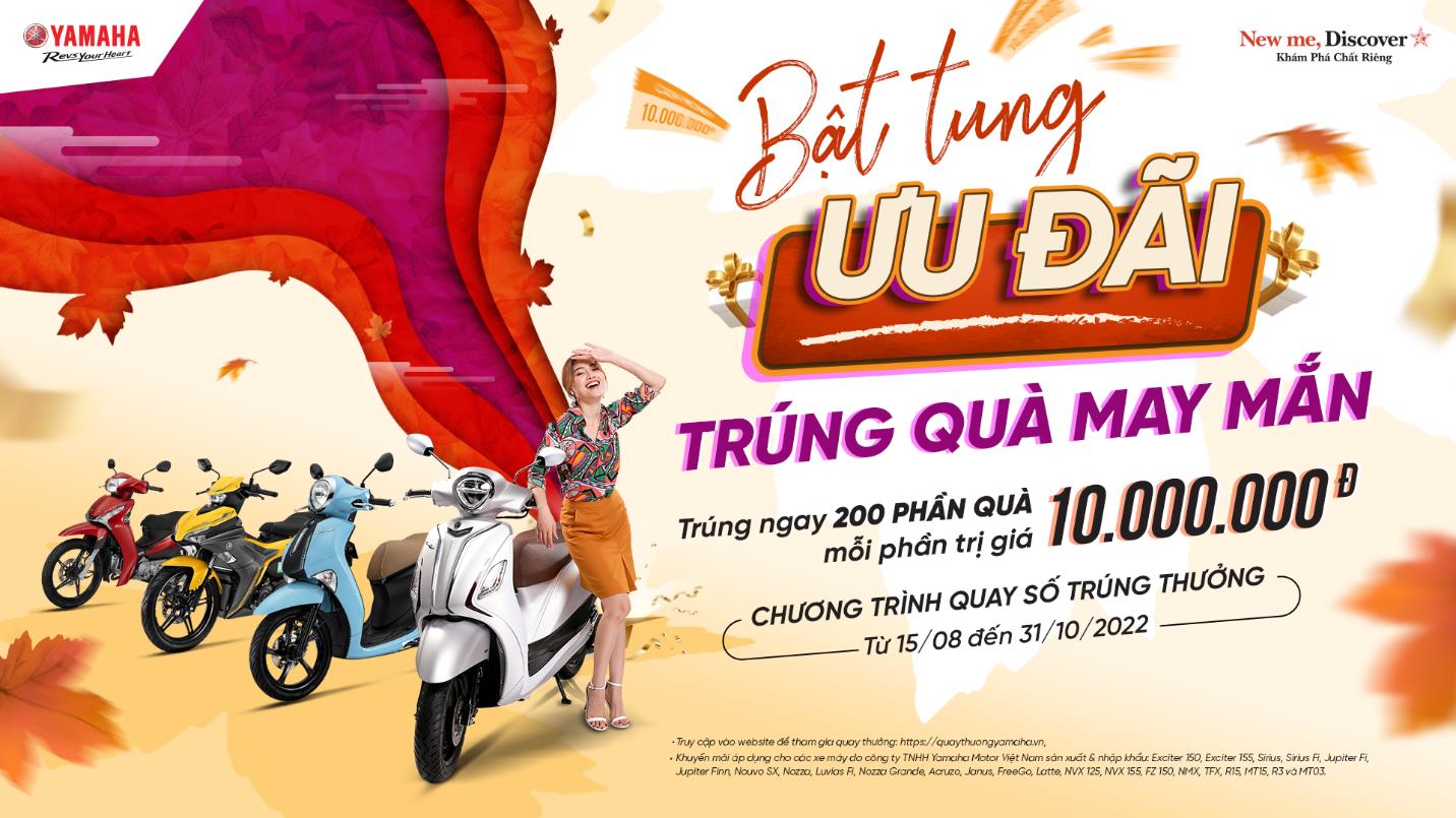 Yamaha Motor Việt Nam tung ưu đãi cực “khủng” với tổng giá trị giải thưởng lên đến 2 tỷ đồng - Ảnh 1.