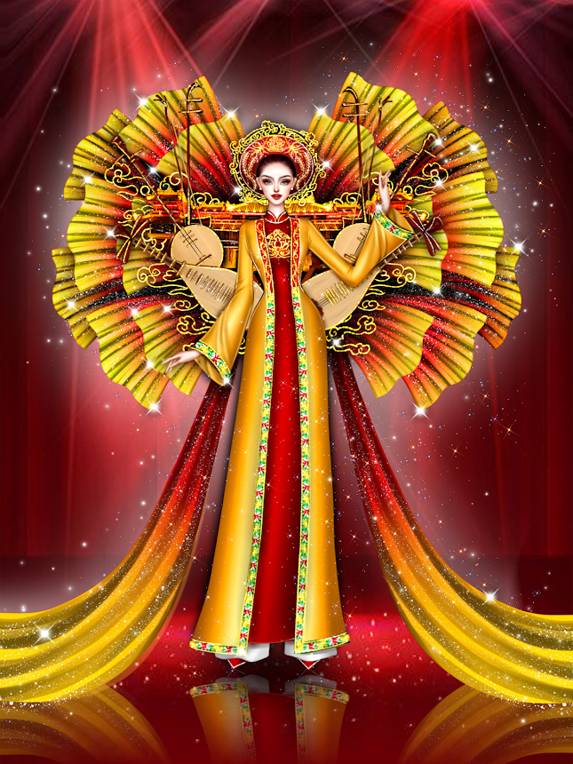 Hoa hậu Thùy Tiên choáng ngợp trước loạt tác phẩm trang phục dân tộc của Miss Grand Vietnam 2022 - Ảnh 4. Hoa hậu Thùy Tiên choáng ngợp trước loạt tác phẩm trang phục dân tộc của Miss Grand Vietnam 2022 - Ảnh 4.