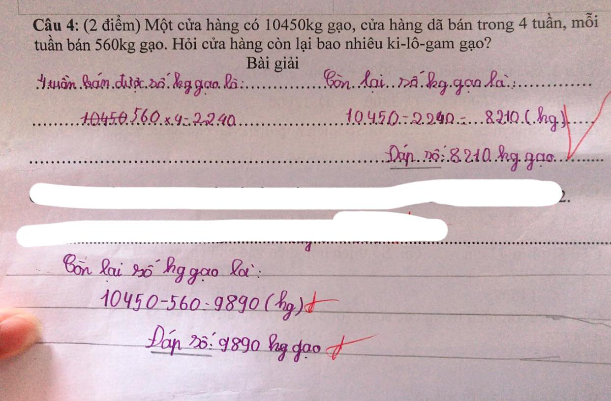 Bài toán gây lú vì trò làm đúng nhưng cô chữa thành sai, cộng đồng mạng thi nhau tranh cãi dữ dội - Ảnh 1.