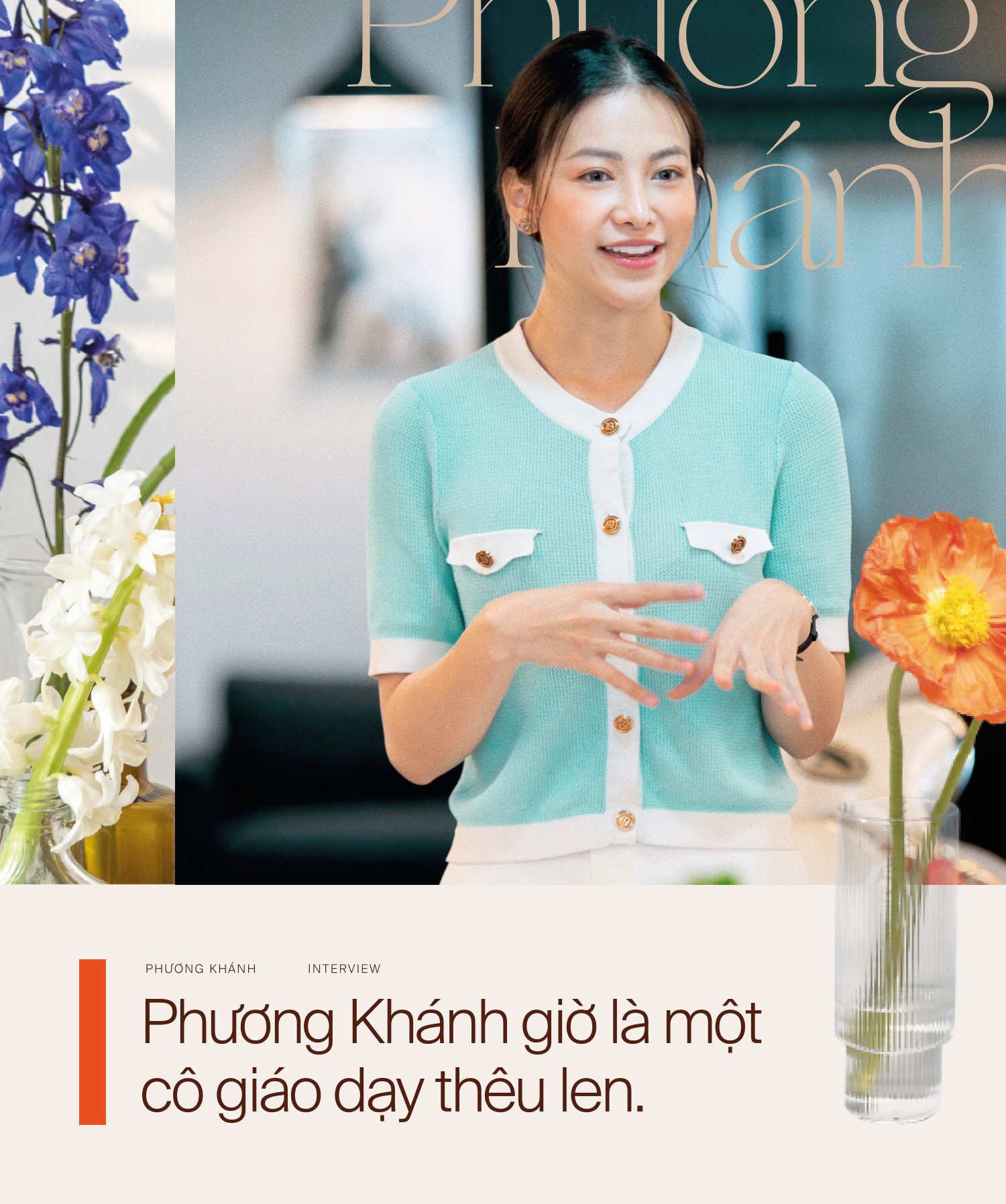 Miss Earth Phương Khánh thành cô giáo dạy thêu len: 
