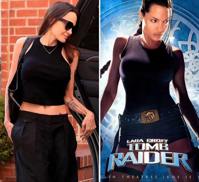 Angelina Jolie diện crop top khoe eo thon trên phố - Ảnh 4.